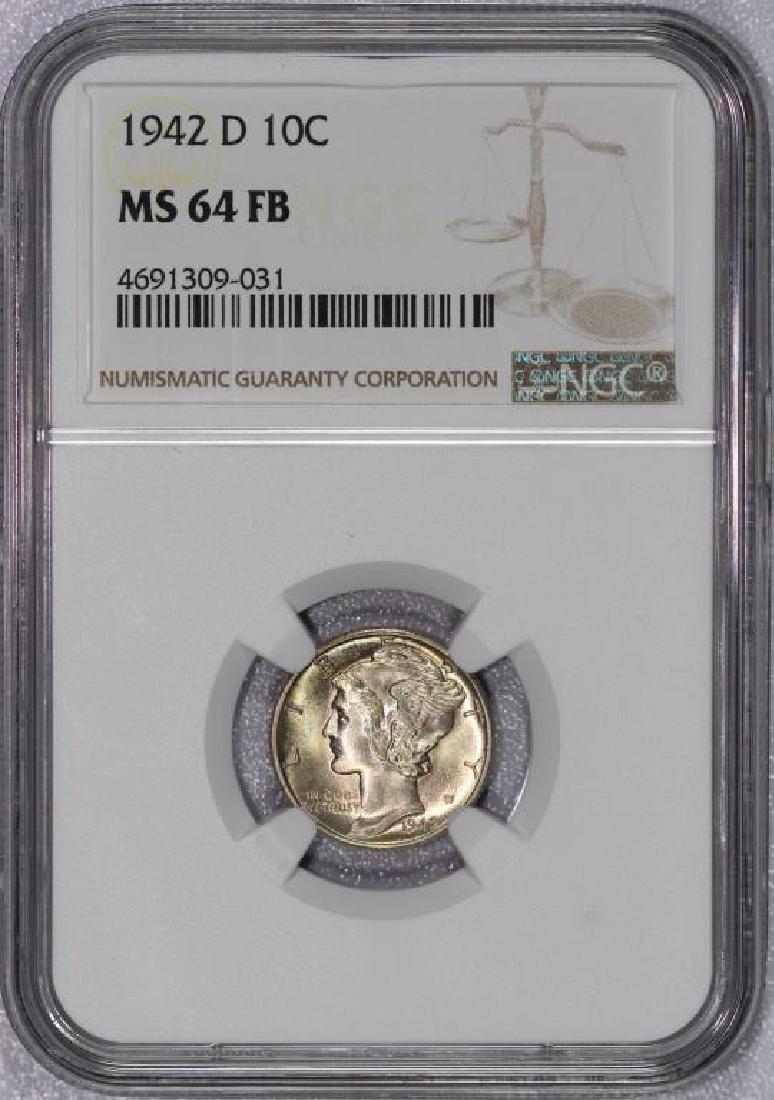 1942-D Mercury Silver Dime NGC MS64 FB Full Bands (1 of 2)