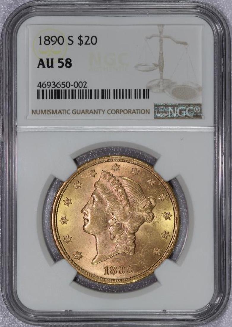 1890-S $20 Liberty Gold Double Eagle NGC AU58 (1 of 2)