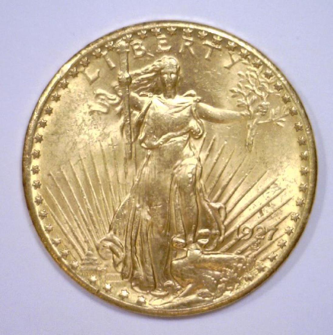 1927 $20 Saint Gaudens Gold Double Eagle BU (1 of 2)