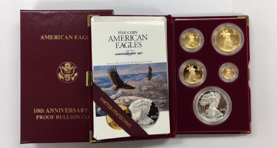 1995 W 10th Anniversary Gold & Silver 5 Coin Set (1 of 4)