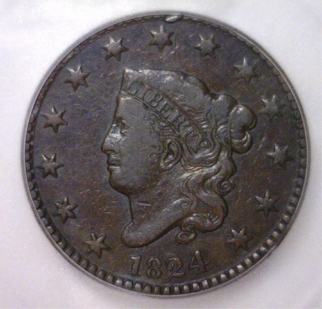 1824 Liberty Head Large Cent ICG F15 (1 of 3)