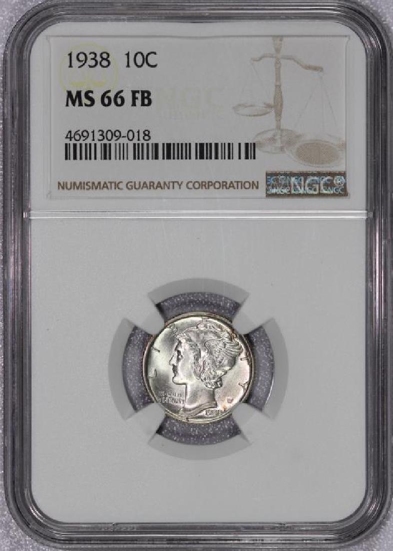 1938 Mercury Silver Dime NGC MS66 FB Full Bands (1 of 2)