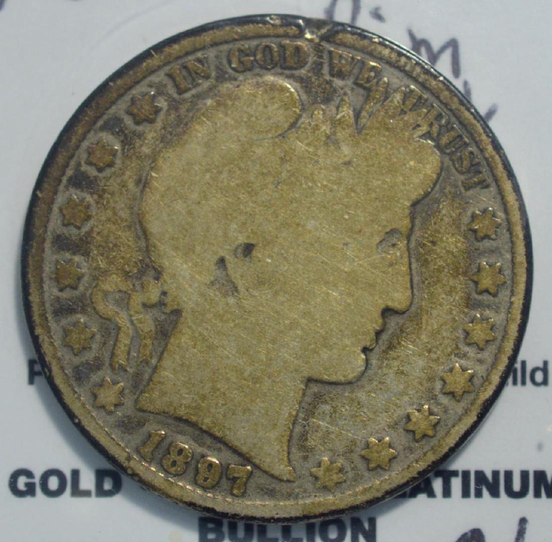 1897 Barber Silver Half Dollar Good Rim Nick (1 of 3)