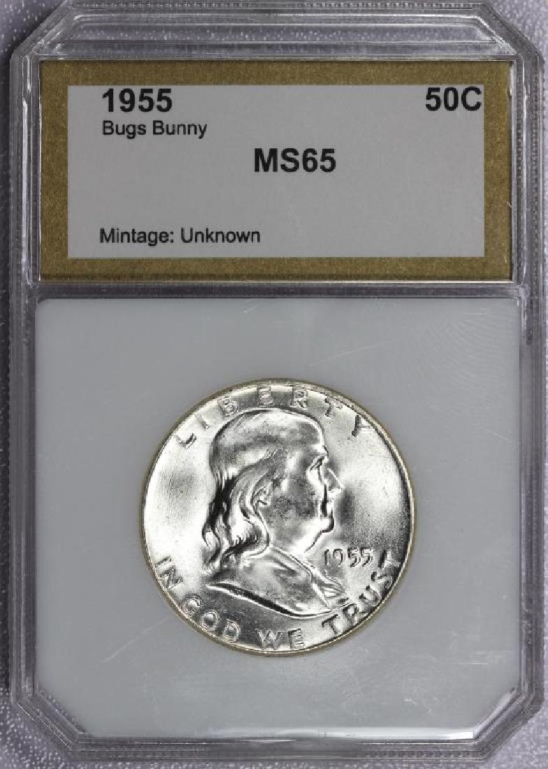 1955 Franklin Half Gem BU PCI MS65 BUGS BUNNY Var. (1 of 2)