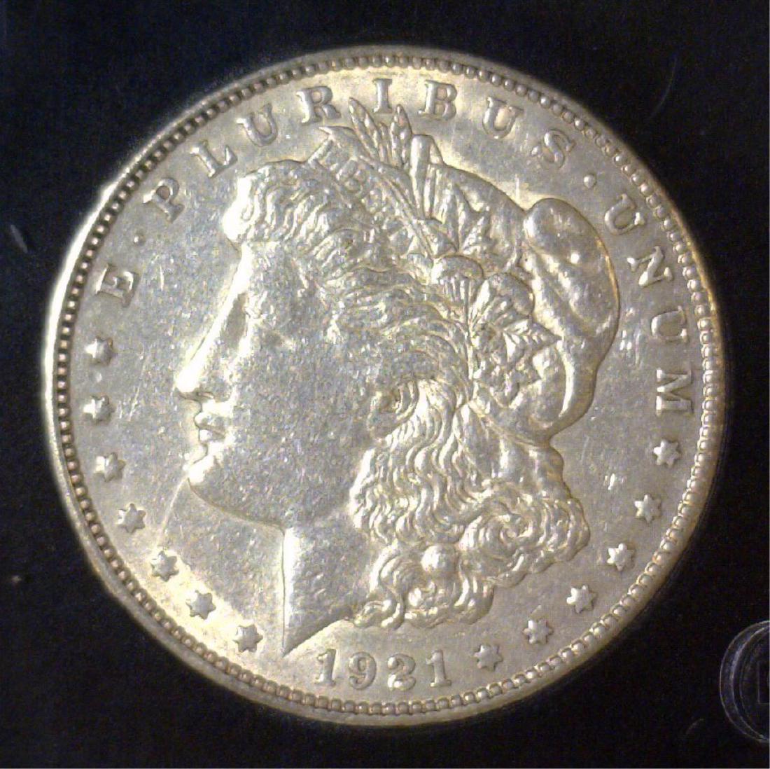 1921-S Morgan Silver Dollar About Uncirculated AU (1 of 3)