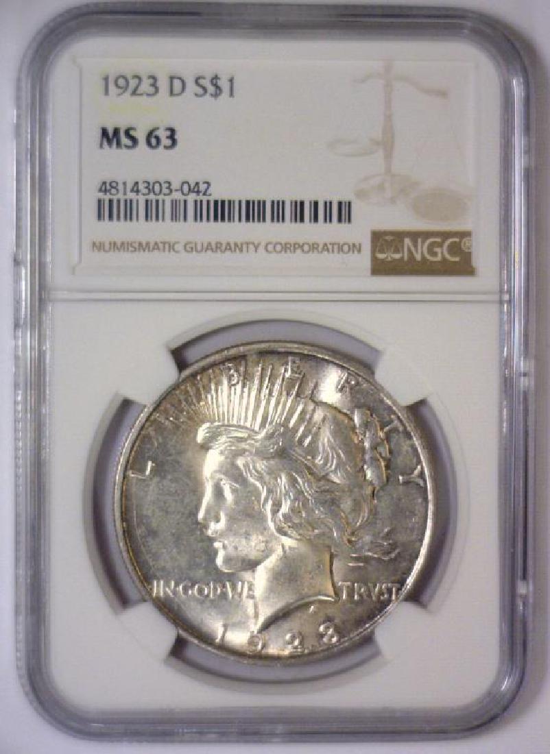 1923-D Peace Silver Dollar NGC MS63 (1 of 3)