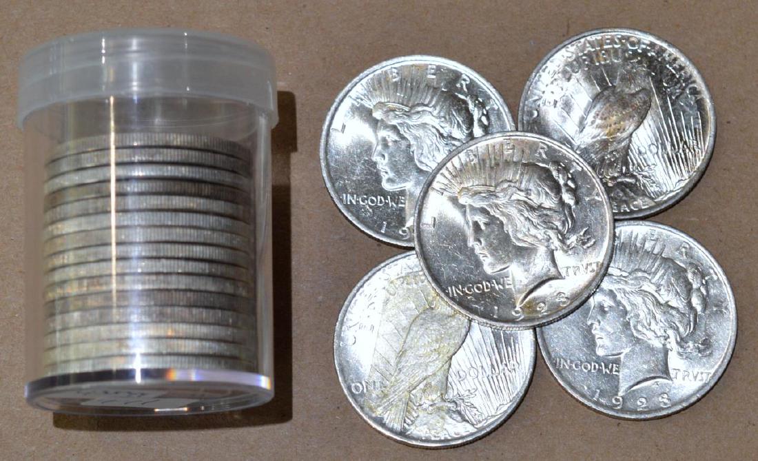 Mixed Roll Of 20 UNC - GEM UNC Peace Dollars (1 of 1)