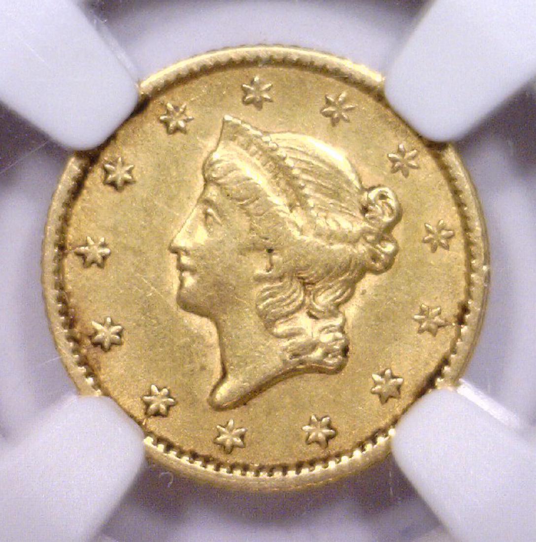 1853 $1 Liberty Head Gold Dollar NGC AU Details (1 of 3)
