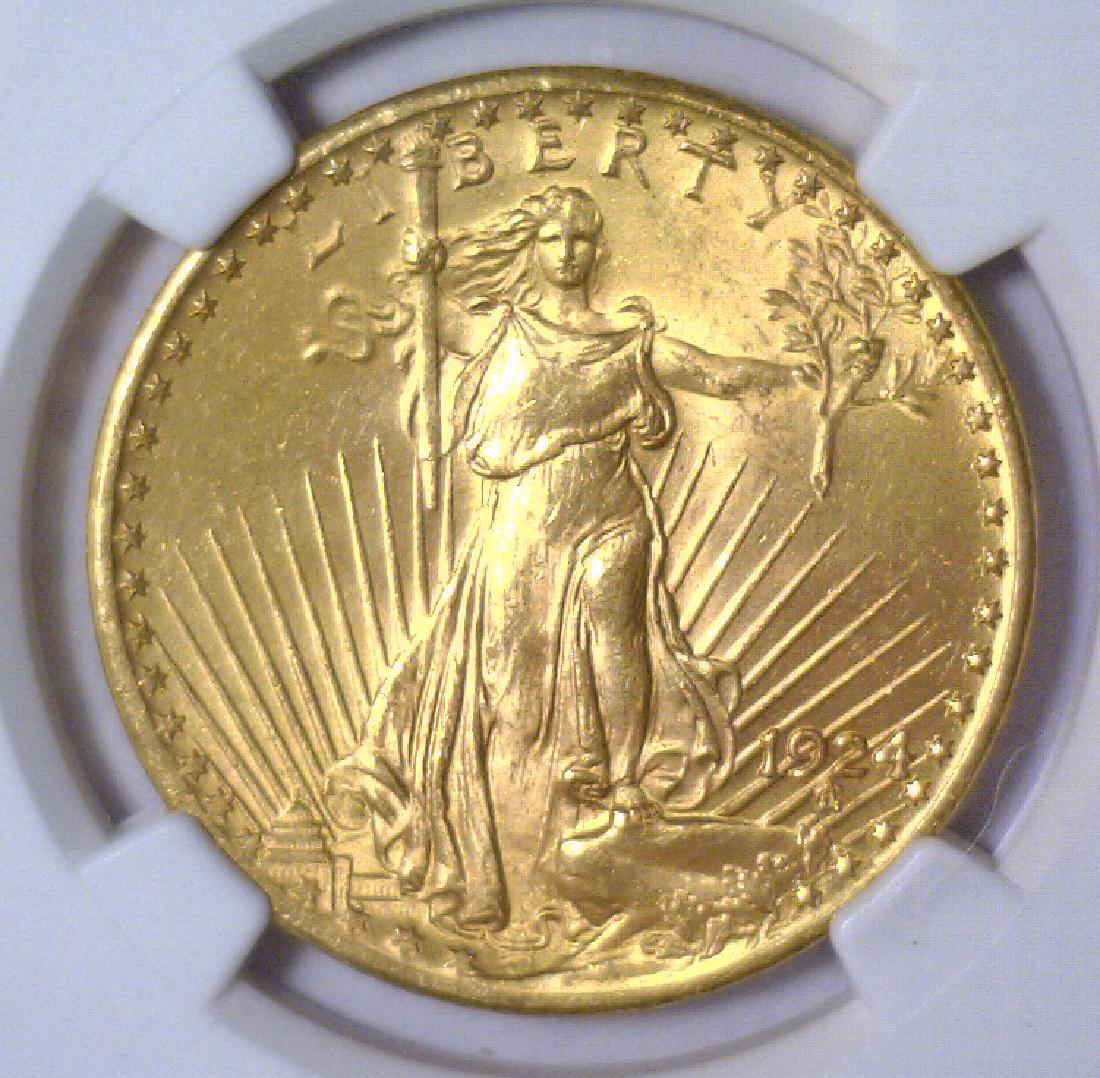1924 $20 St. Gaudens Gold Double Eagle NGC MS64 (1 of 3)