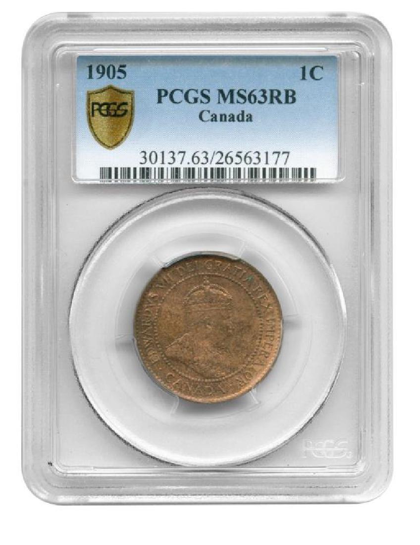 1905 Large Cent CANADA George VII PCGS MS63 RB (1 of 2)
