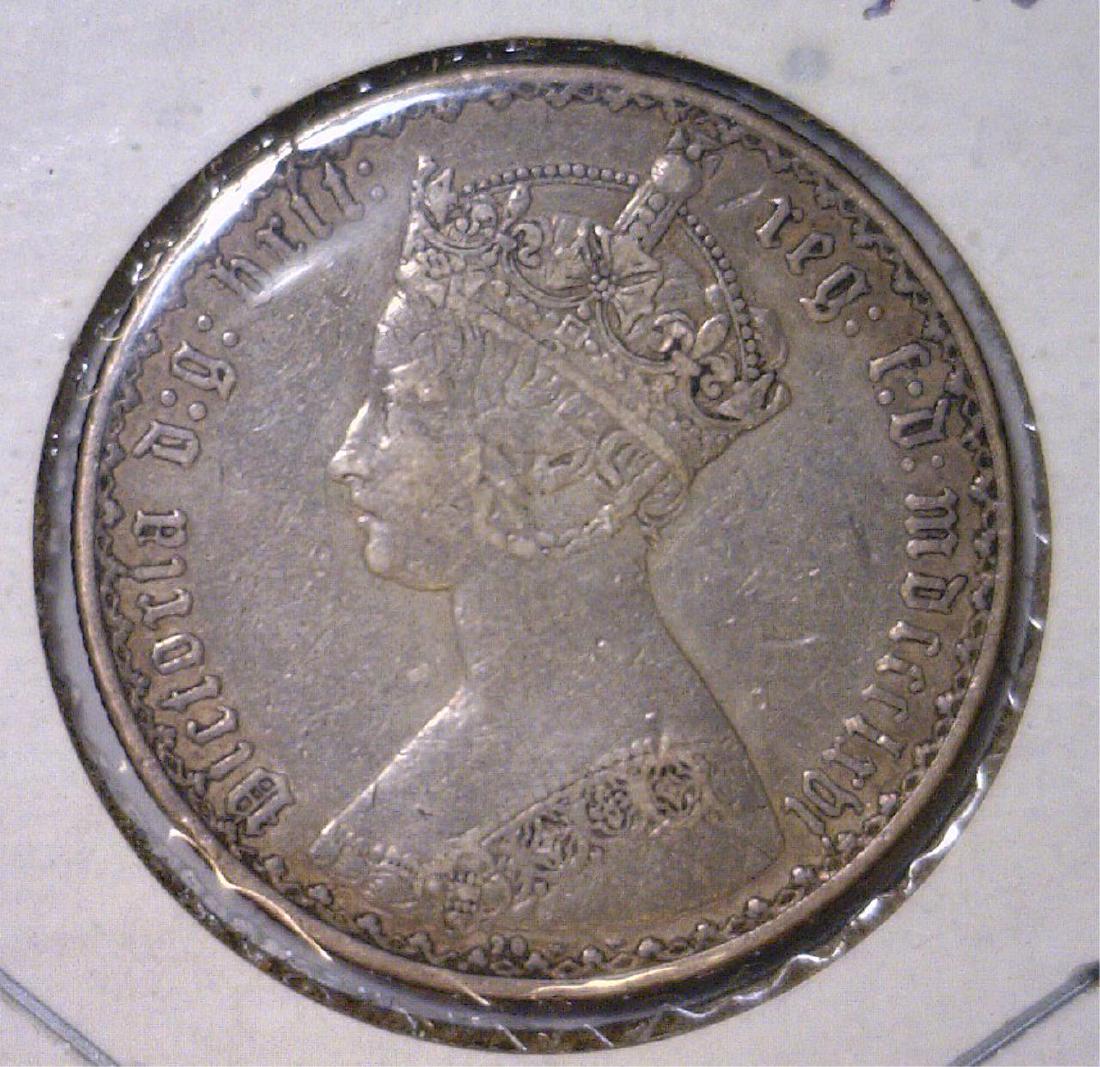 1866 Silver Florin Great Britain VF Mount Removed (1 of 3)