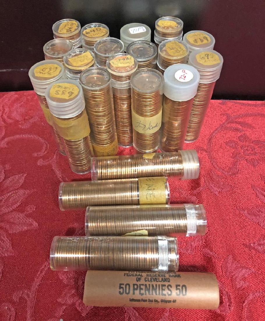 22 Roll LOT Uncirculated Lincoln Cent 1962-1972 (1 of 3)