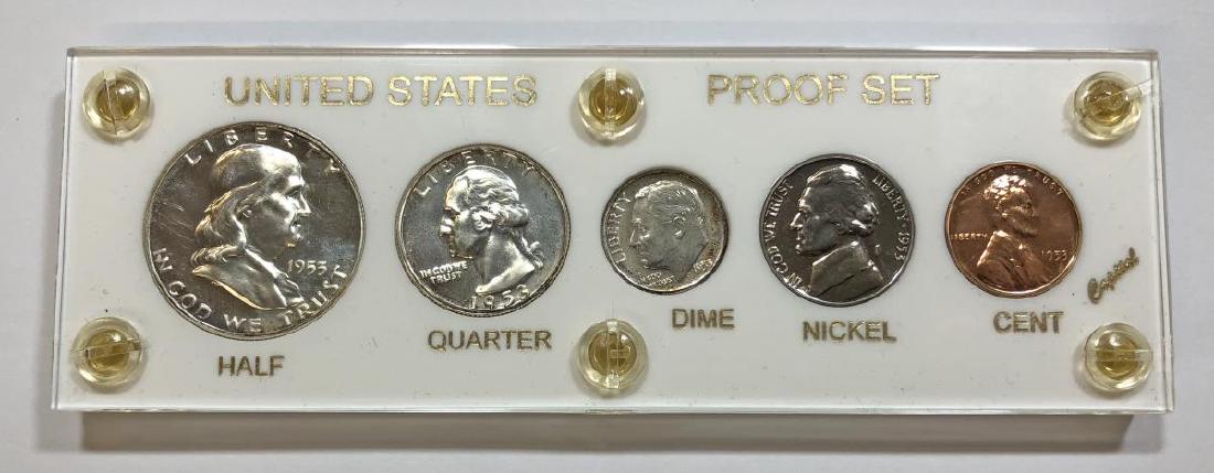 1953 Silver 5-coin Proof Set Cent to Half (1 of 4)