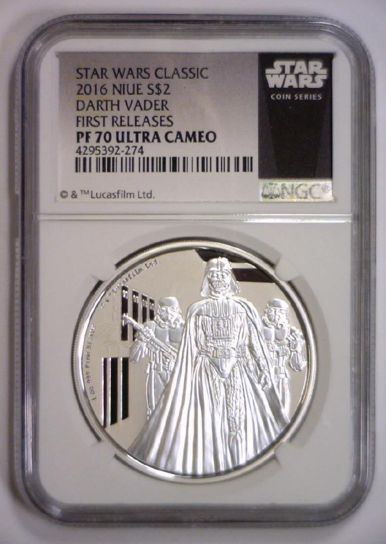 2016 Silver $2 Proof DARTH VADER Niue NGC PF70 UC (1 of 3)