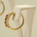 14kt ruby and diamond hoop earrings - 4