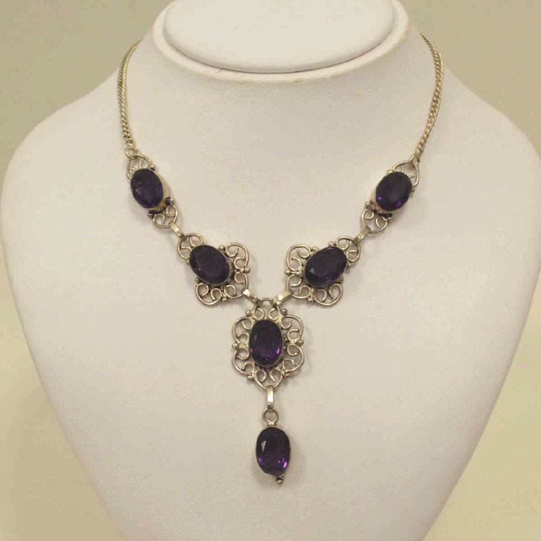 Sterling silver amethyst necklace (1 of 4)