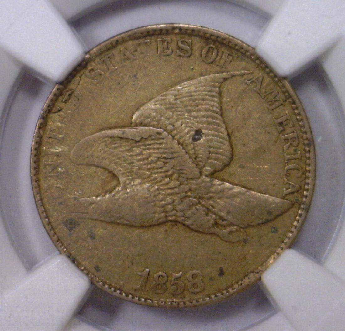 1858 Flying Eagle Cent Large Letters NGC VF25 (1 of 3)