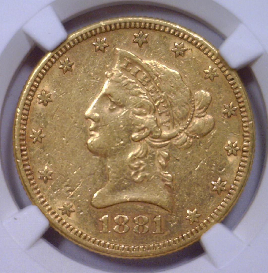 1881-S $10 Liberty Gold Eagle NGC Genuine AU (1 of 3)