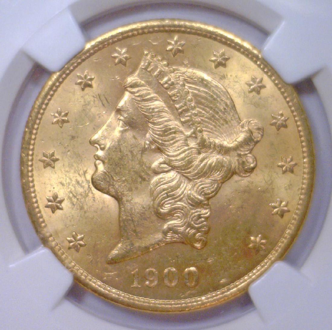 1900 $20 Liberty Head Gold Double Eagle NGC MS62 (1 of 3)