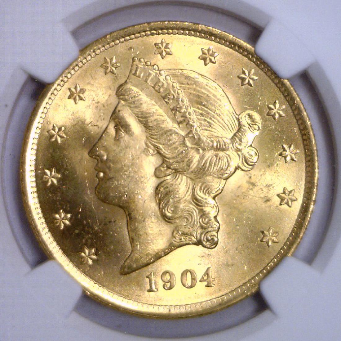 1904 $20 Liberty Double Eagle Gold NGC MS64 (1 of 3)