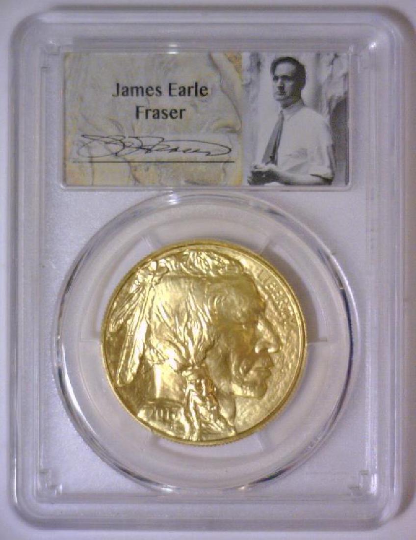 2017 $50 Gold Buffalo James Fraser Label PCGS MS70 (1 of 4)