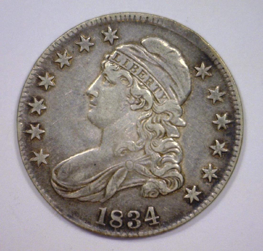 1834 Capped Bust Silver Half Very Fine VF+ (1 of 2)
