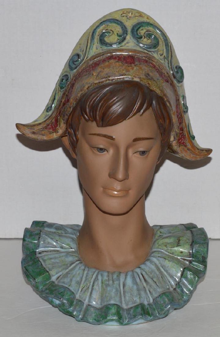 Gres Lladro Pensive Harlequin Male Bust Head 2367 (1 of 5)
