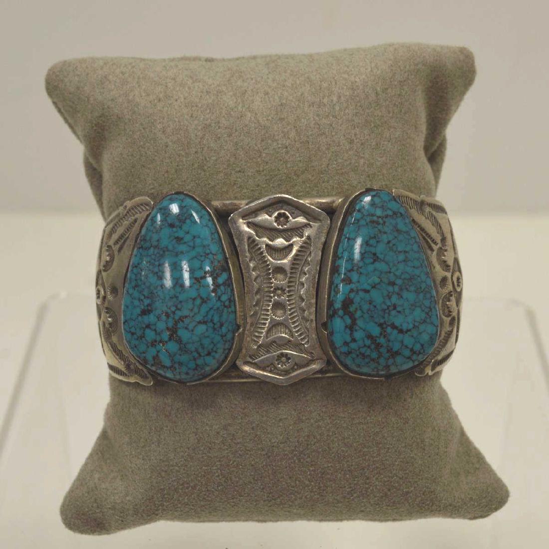 Sterling Native American Style Turquoise bracelet (1 of 5)