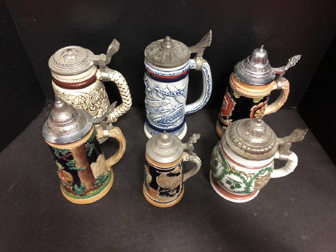 Lot of 6 Beer Steins West Germany & Brazil (1 of 8)