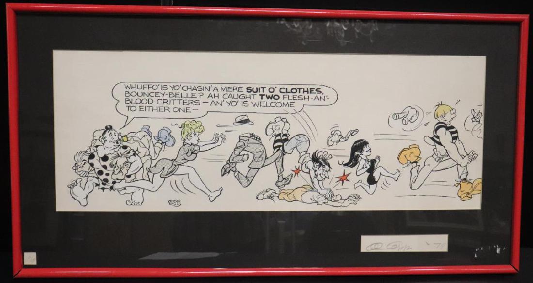Signed 1974 Al Capp Li'l Abner Suit O' Clothes: Framed Al Capp Signed 1974 Limited Edition Serigraph “Suit O’ Clothes” (95/250), a Scene from His Internationally Famous “Li’l Abner” Comic Strip. Size: 42 1/2" x 22 1/4".