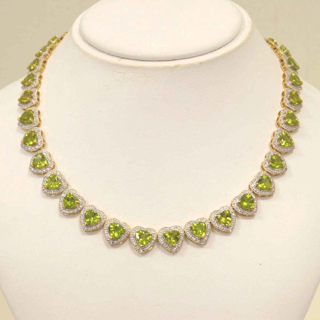 Sterling Silver peridot and topaz necklace (1 of 4)
