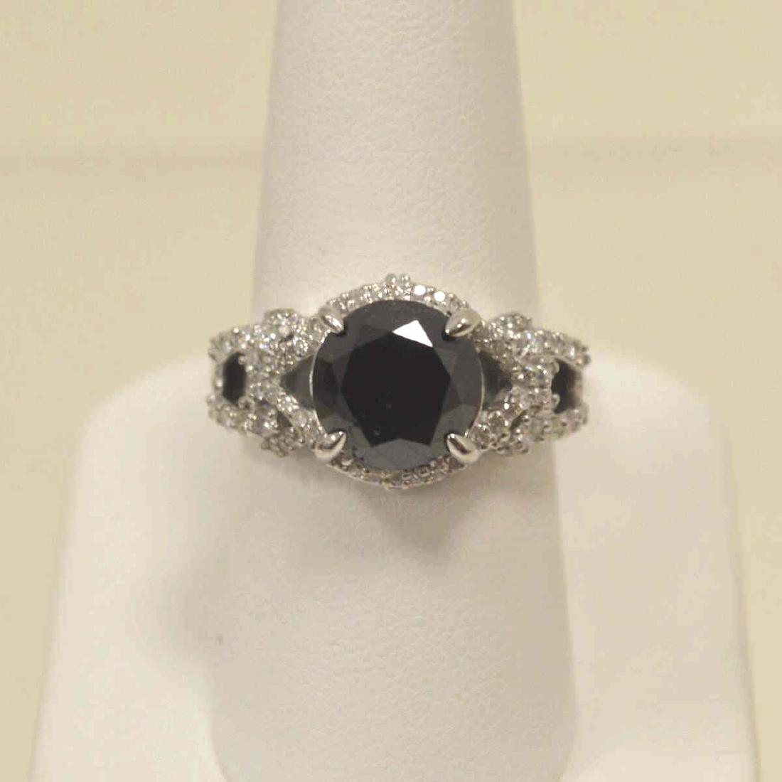 14kt white gold black and white diamond ring (1 of 6)