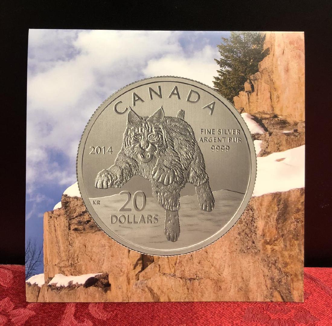 2014 Silver $20 Canada Bobcat Lynx Specimen Finish (1 of 2)