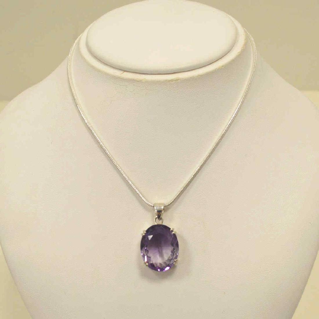 Sterling Silver amethyst pendant (1 of 3)
