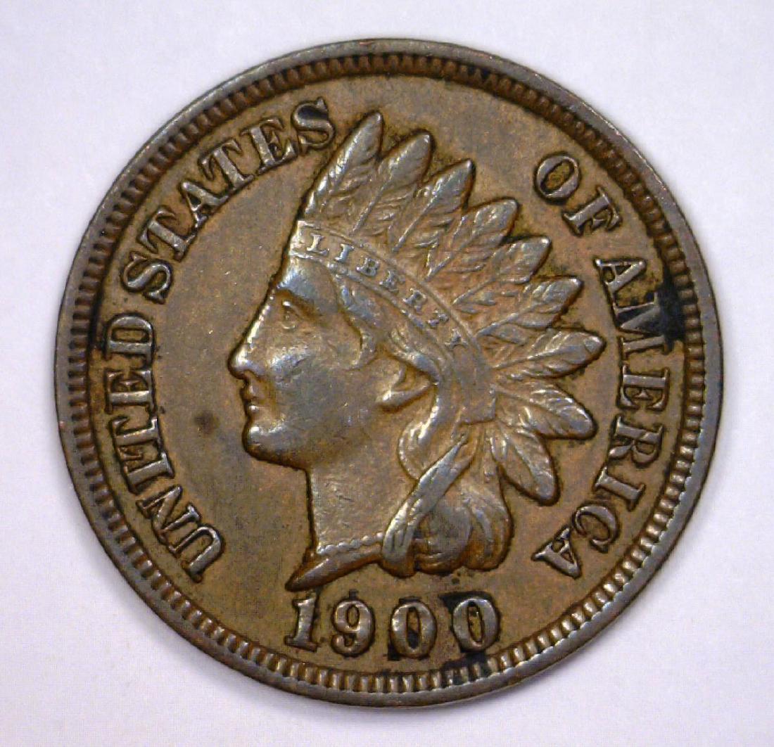 1900 Indian Head Cent About Uncirculated AU50 Oct 20