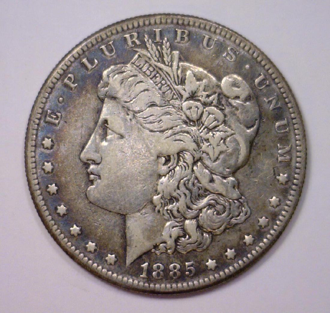 1885-S Morgan Silver Dollar Fine F+ (1 of 2)