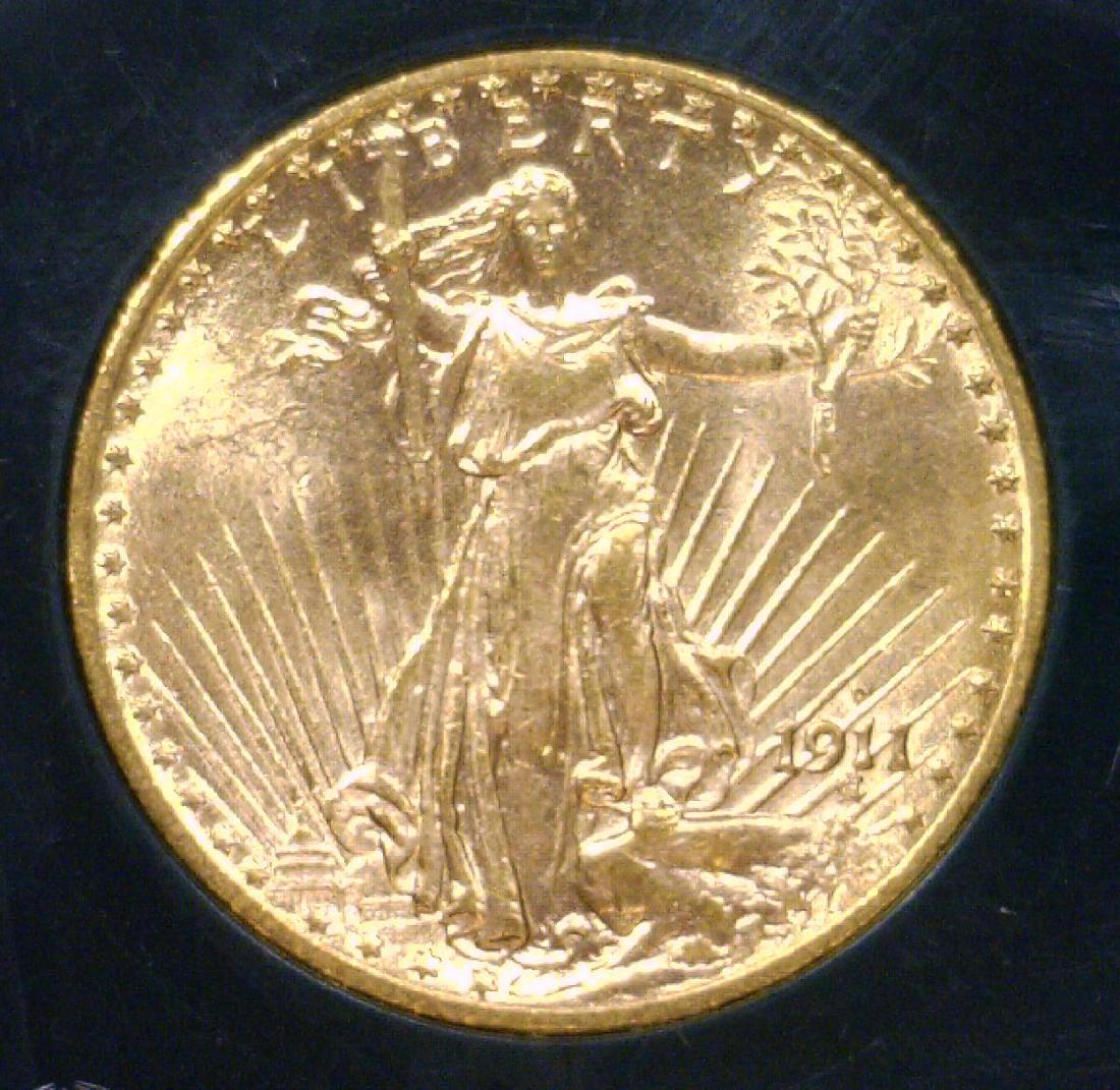 1911-D $20 St. Gaudens Gold Double Eagle BU (1 of 3)