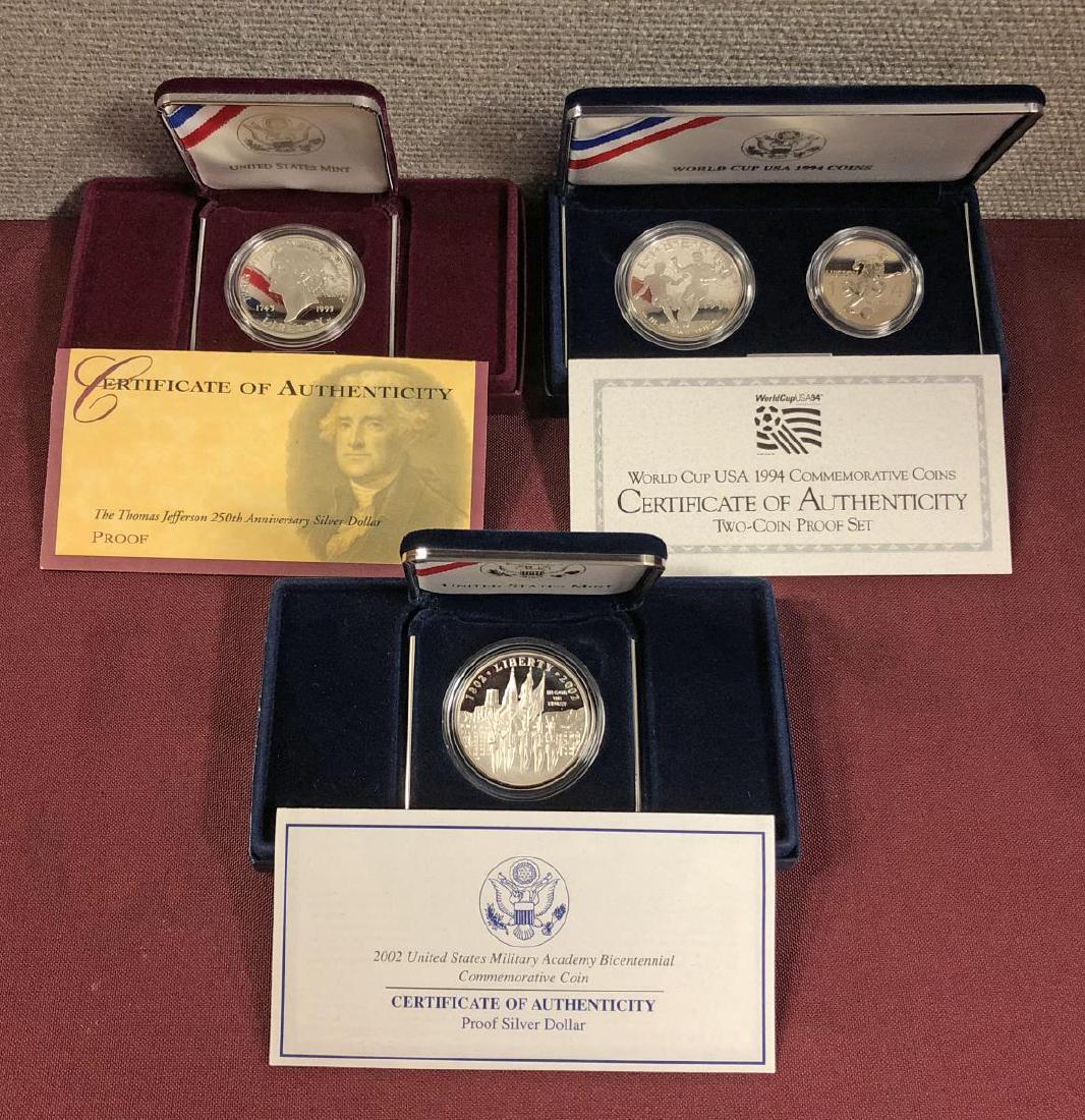 Lot of 3 Modern Proof Commemorative Silver $1's (1 of 8)
