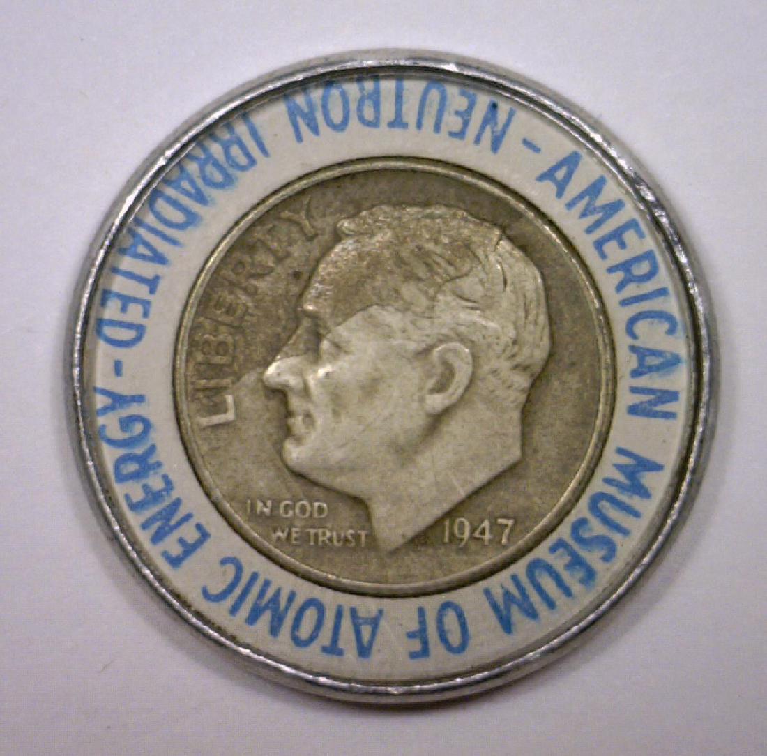 Museum Atomic Energy Neutron Encased 1947 Dime (1 of 2)
