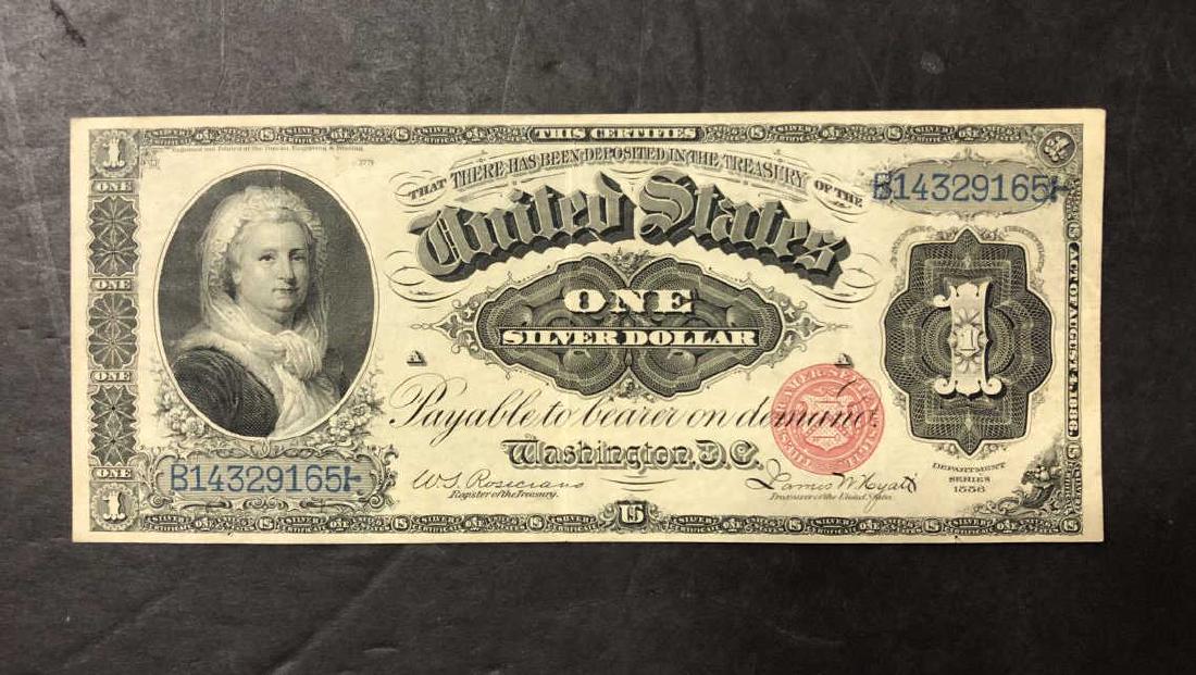 1886 $1 Silver Certificate Martha Washington XF (1 of 2)