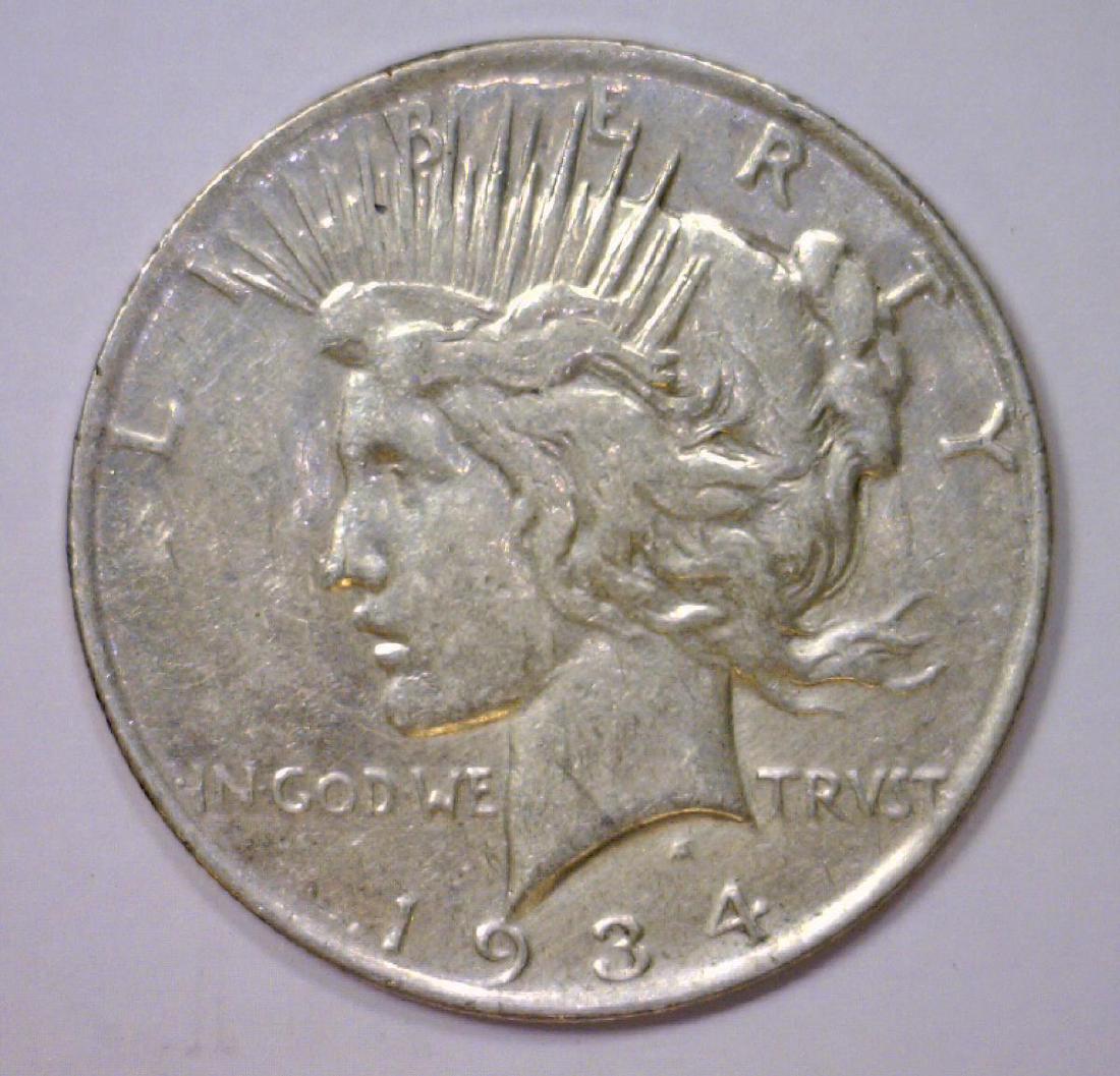 1934-D Peace Silver Dollar Very Good VG (1 of 2)