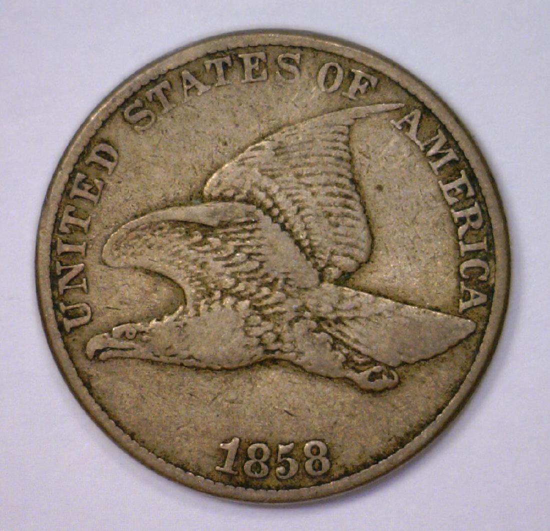 1858 Flying Eagle Cent Large Letters Var. Fine F+ (1 of 2)