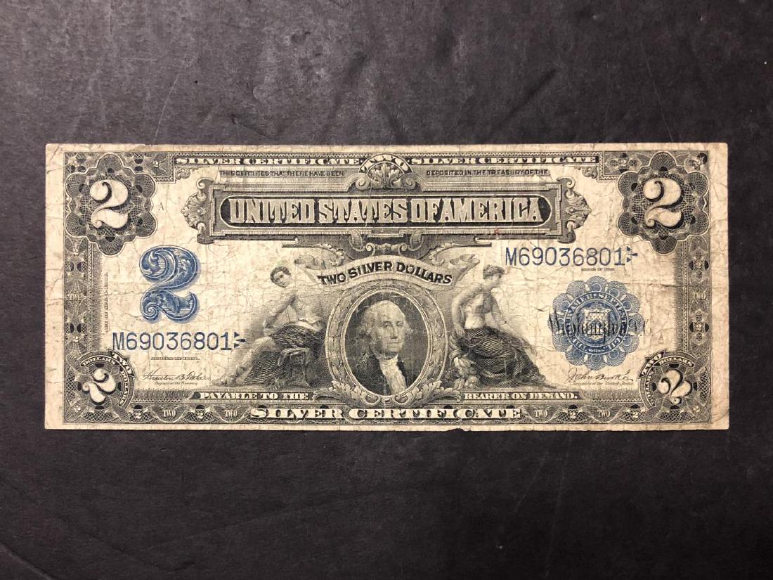 1899 $2 Silver Certificate Mini Porthole VG (1 of 2)