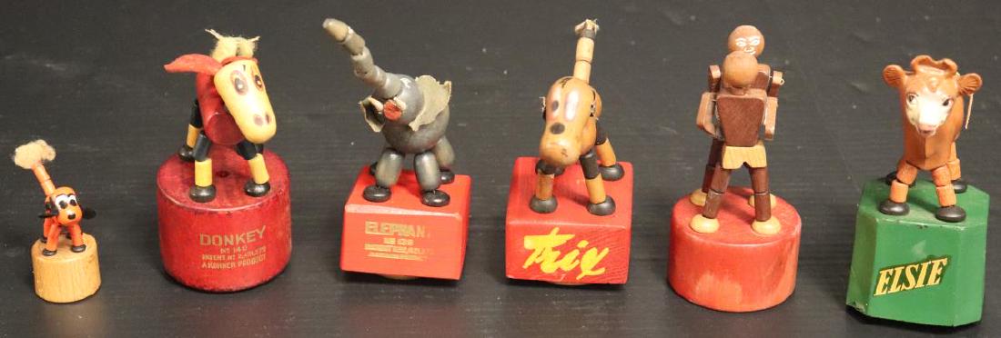 6 Vintage Wood Push Button Collapsing Toy Puppets (1 of 7)