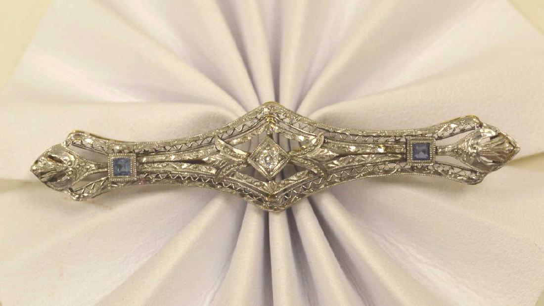 14kt two tone gold vintage bar pin (1 of 3)