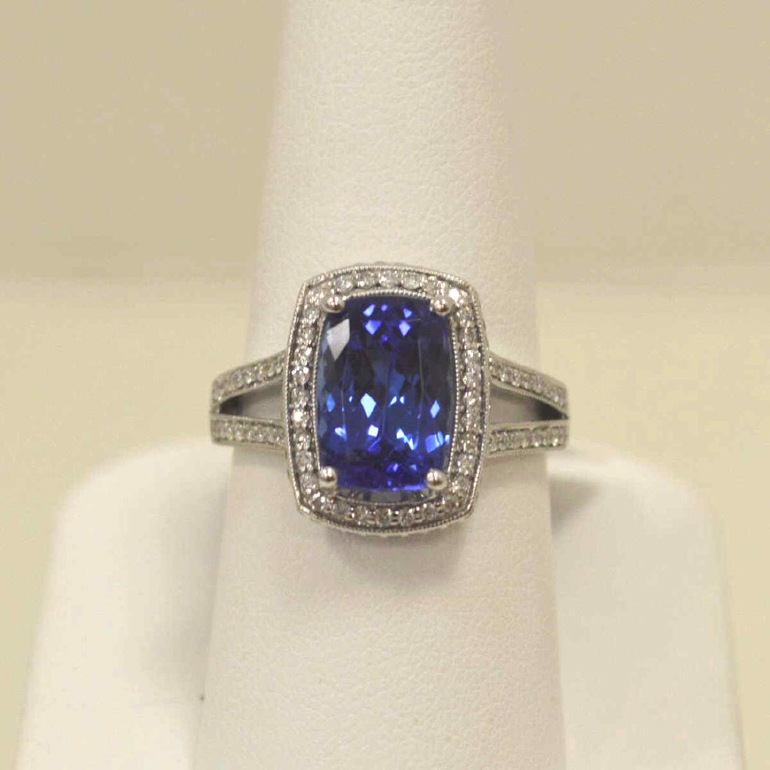14kt white gold tanzanite and diamond ring (1 of 6)