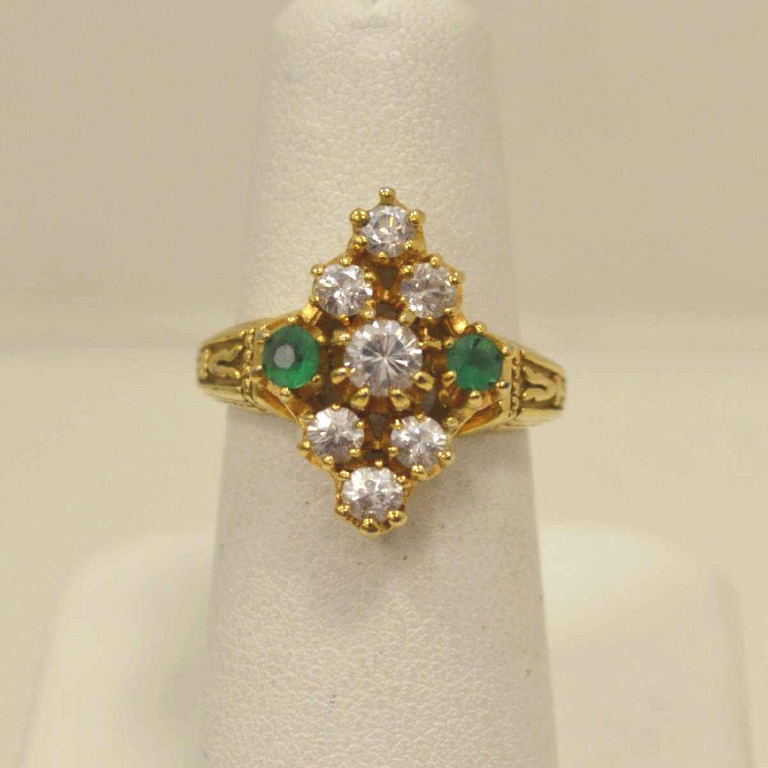 Gold toned sterling silver ring (1 of 5)