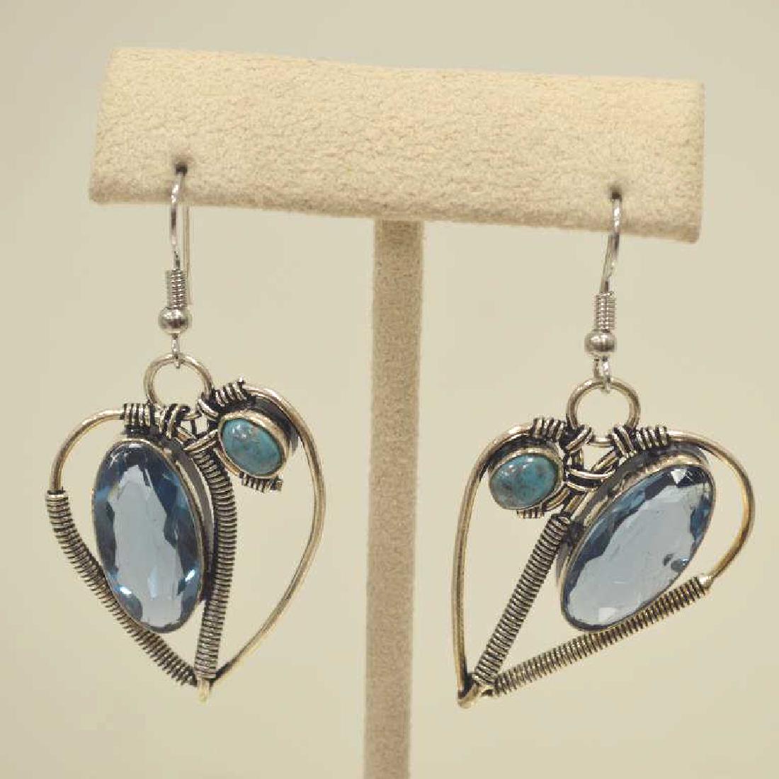Sterling Silver Topaz and Turquoise Earrings (1 of 3)
