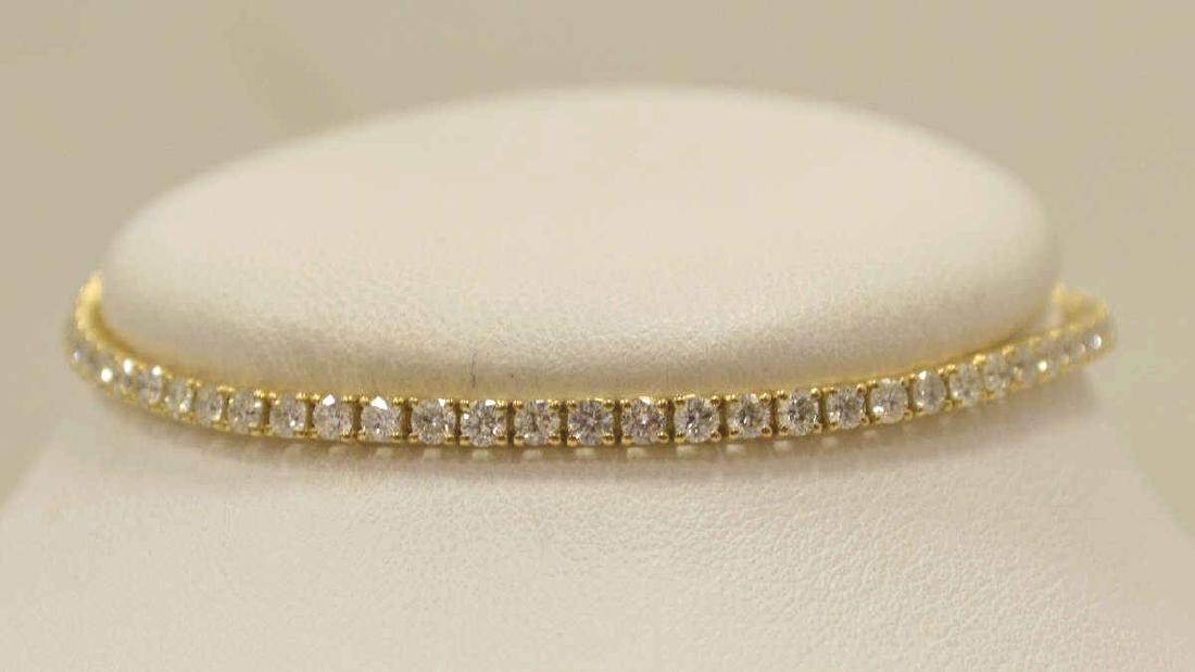 18kt yellow gold diamond tennis bracelet (1 of 4)