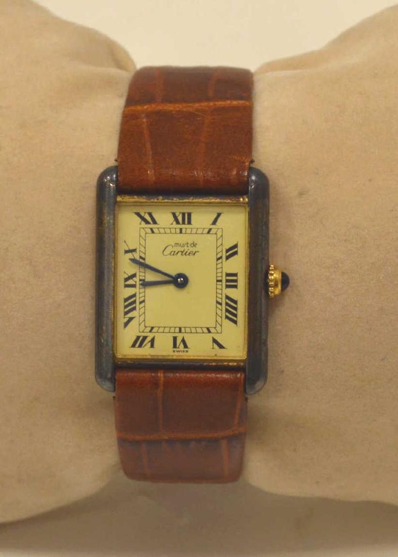 Cartier "Must De" Tank Quartz vermeil watch (1 of 5)
